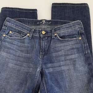 7 For All Mankind Womens Mia Crop Jeans Size 31 Read Studded Pockets Medium Wash